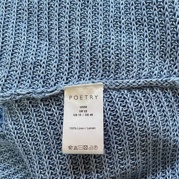 POETRY Horizontal Rib Stitch Knit 100% Heavy Linen Sweater NWT - Picture 11 of 12